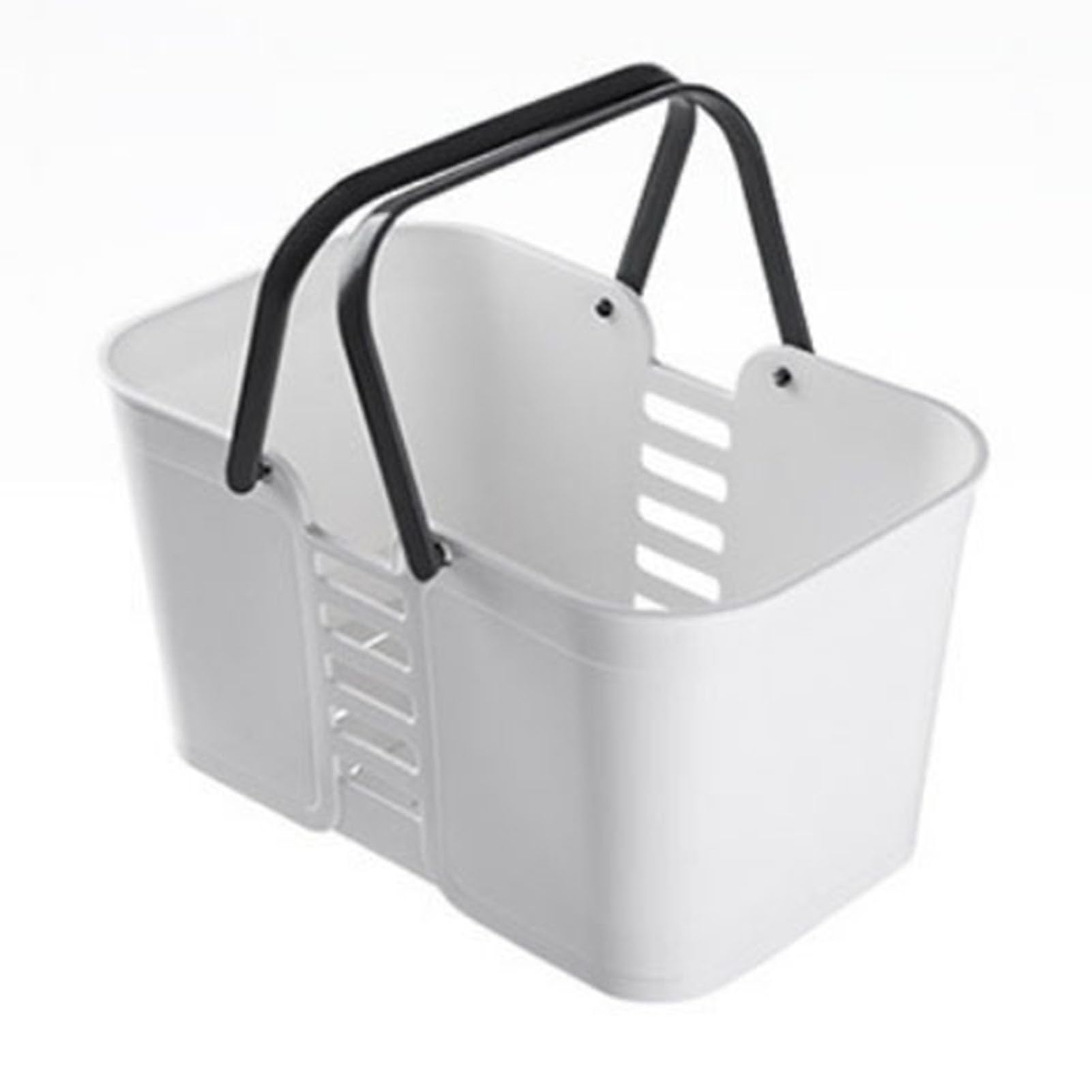 Jwthee 2pcs Plastic Storage Baskets Shower Caddy Basket with Handles White Portable Shower Caddy Tote Shower Caddy Bins