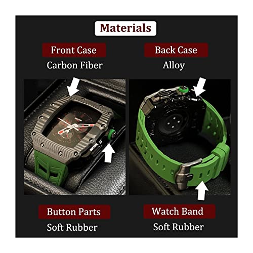 Kit modification Apple Watch carbone bracelet caoutchouc iWatch 7 6 5 SE - 7