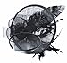 AM CLOTHES Fascinators for Women Flower Feather Headband Hat Fascinator Wedding Headwear 9011BLACK