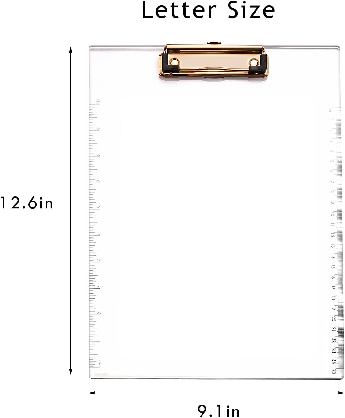 Acrylic Clipboards 2 Pack, Clipboards Standard A4 Letter Size, Clipboards with Gold Metal Clip, Clipboards for Nurses, Students, Office Supplies