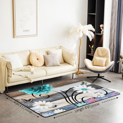 Tapete decorativo Manfei floral rectangular 150x100 cm miniatura 2