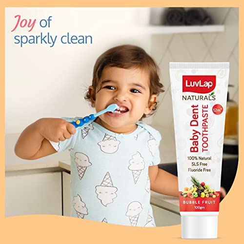 LuvLap-Naturals-100-Natural-Baby-Toothpaste-100g-Bubble-Fruit-Flavour-SLS-Fluoride-Free-Kids-Toothpaste-Removes-Plaque-Prevents-Bacteria-Ensures-White-Teeth-Neutral-pH-12M