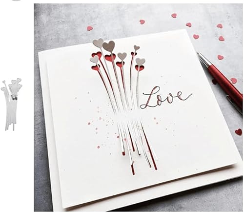 Corazones de tallo largo de corte de metal troquelados troquelados decoración álbum de recortes tarjeta artesanía