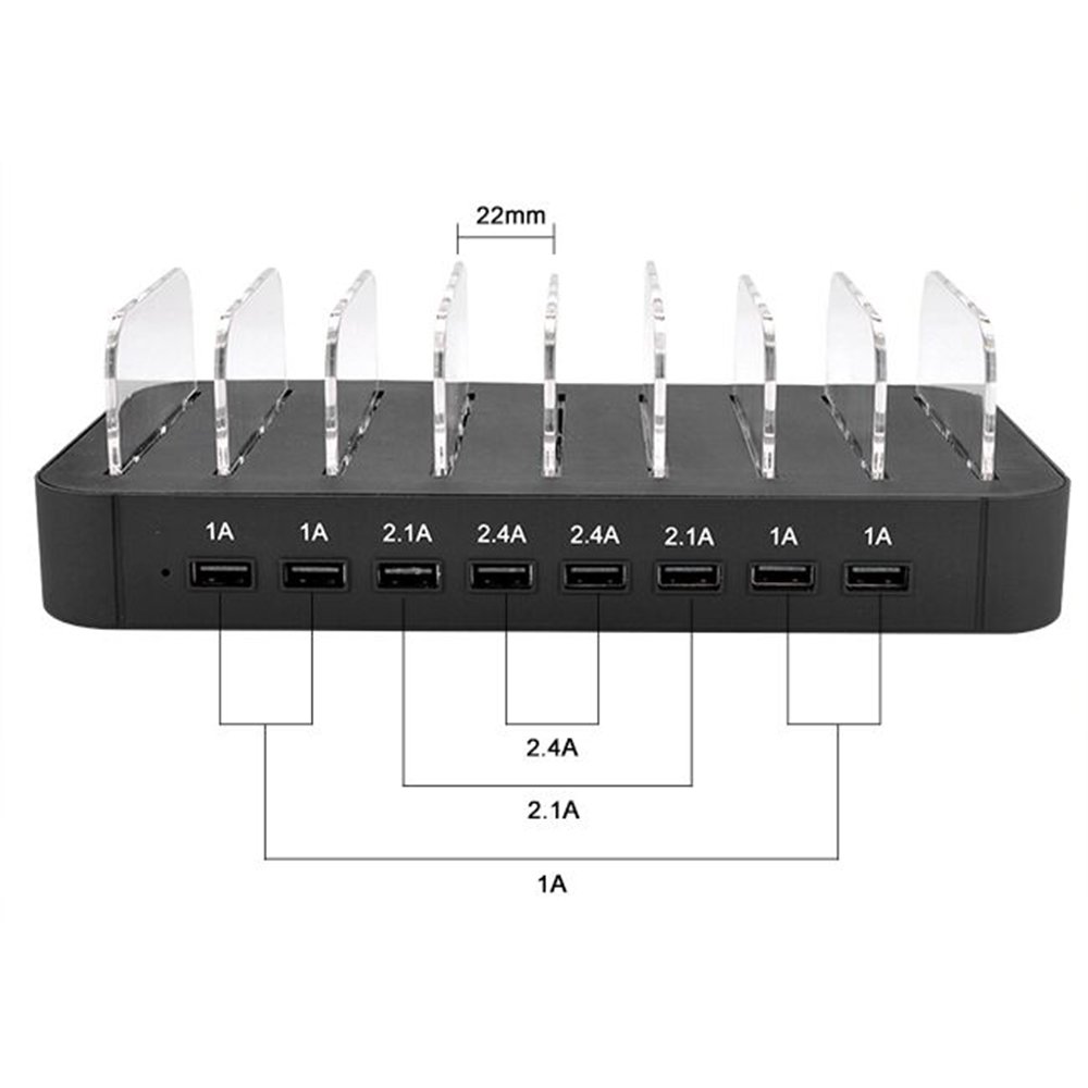 Stazione di Ricarica USB, Multi Caricatore per Smarthone &Tablet