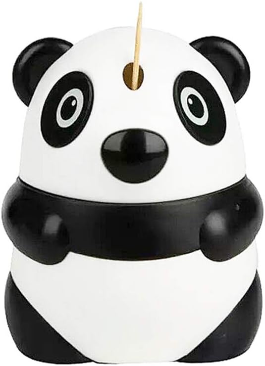 Plastic Toothpick Box Panda Shape Easy to pop Out Easy to use wear-Resistant and Durable smoothly Polished Suitable for Desktop Storage Box in Home Living Room