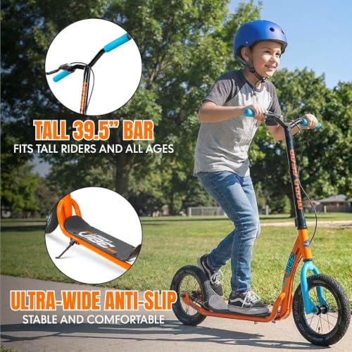 Image of Madd Gear Large Kick Scooter for Adults, Teens & Kids 8-12 with Kickstand - 12 inch Air-Filled Tires, Wide Deck, Lightweight Steel Frame - Metro Urban Glide 300
