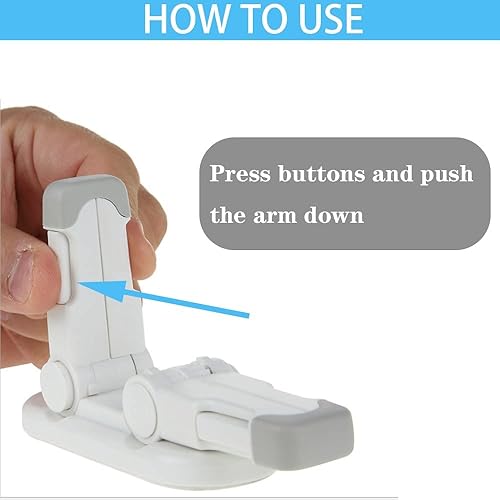 Miniatura 4 de Cerradura de palanca de puerta mejorada a prueba de niños (paquete de 2) evita que los niños pequeños abran puertas. ABS duradero con respaldo