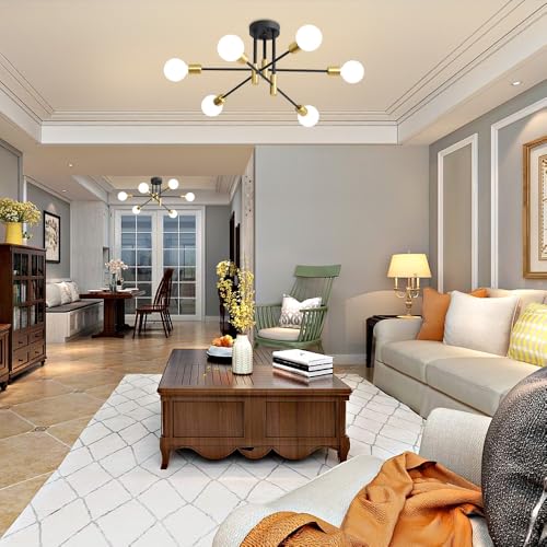 Image of Modern Chandelier Ceiling Light Fixture, 6-Light Sputnik Dining Chandeliers