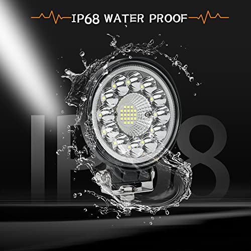 Image of San Young LED Light Pods for Trucks, 4 Inch LED Tractor Work Lights 120W Round Spot Off Road Driving Light for ATV UTV RV Golf Cart Go Kart Lawn Mower SUV Offroad Lights, 4 Pack