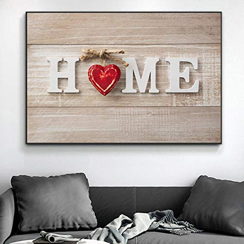 Toile peinture amour maison pour un salon contemporain et chaleureux