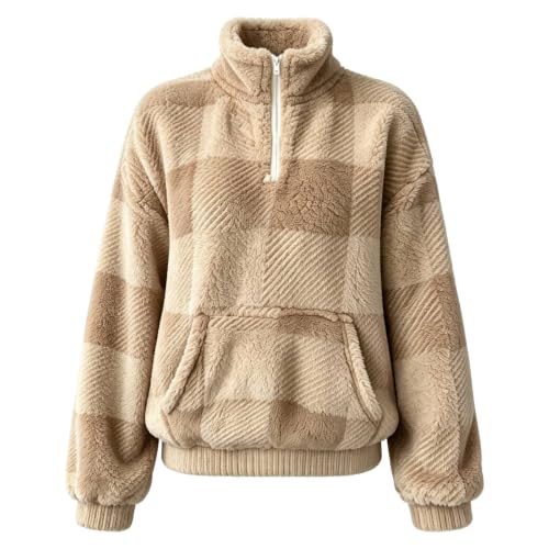 Womens Fleece Pullover Quarter Zip, Half Zip Fuzzy Fleece Sweatshirts - image 4