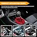 Lyxheth Car Shift Boot Cover, Shifter Boot Cover, Gear Gaiter Cover Auto Shift Boot Sleeve Protector, Suede Leather Shift Knob Boot Dust Cover Universal for Manual/Automatic Shift Knob (Red/White)