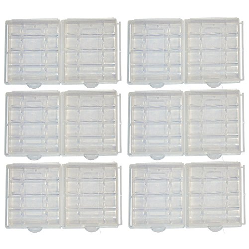 Lontenrea 12 PCS Transparent AA/AAA Battery Storage Case Box Holder