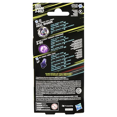 image for Beyblade X Keel Shark 3-60LF Booster Pack Set with Attack Type Right-S