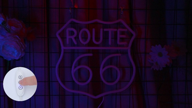 CoolGift Mart Route 66 Neon Sign, LED Light Room Decor USB Powered