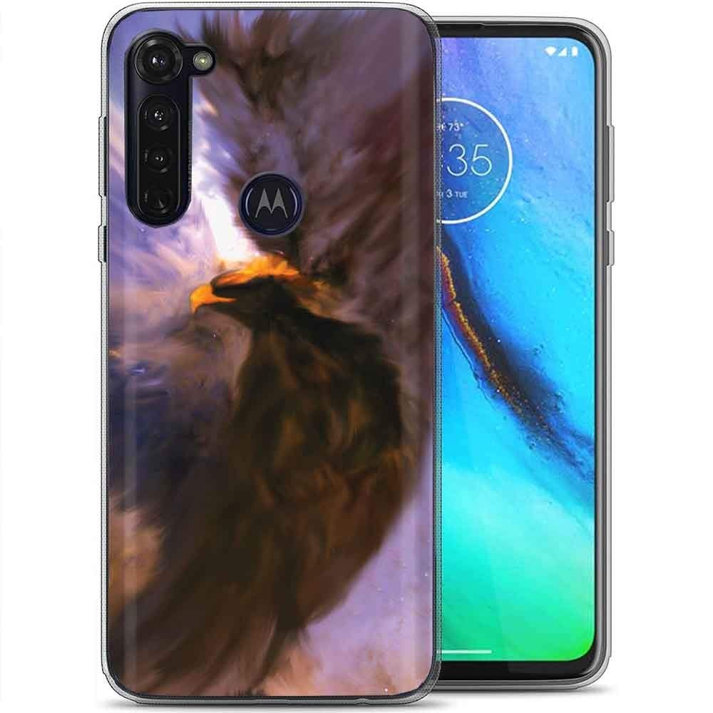 Naked Shield Clear Flex Gel Phone Case Compatible for Motorola Moto G Stylus,EagleArt Print,Light Weight, Unbreakable, Flexible, Surround Edge Protection,Designed in USA