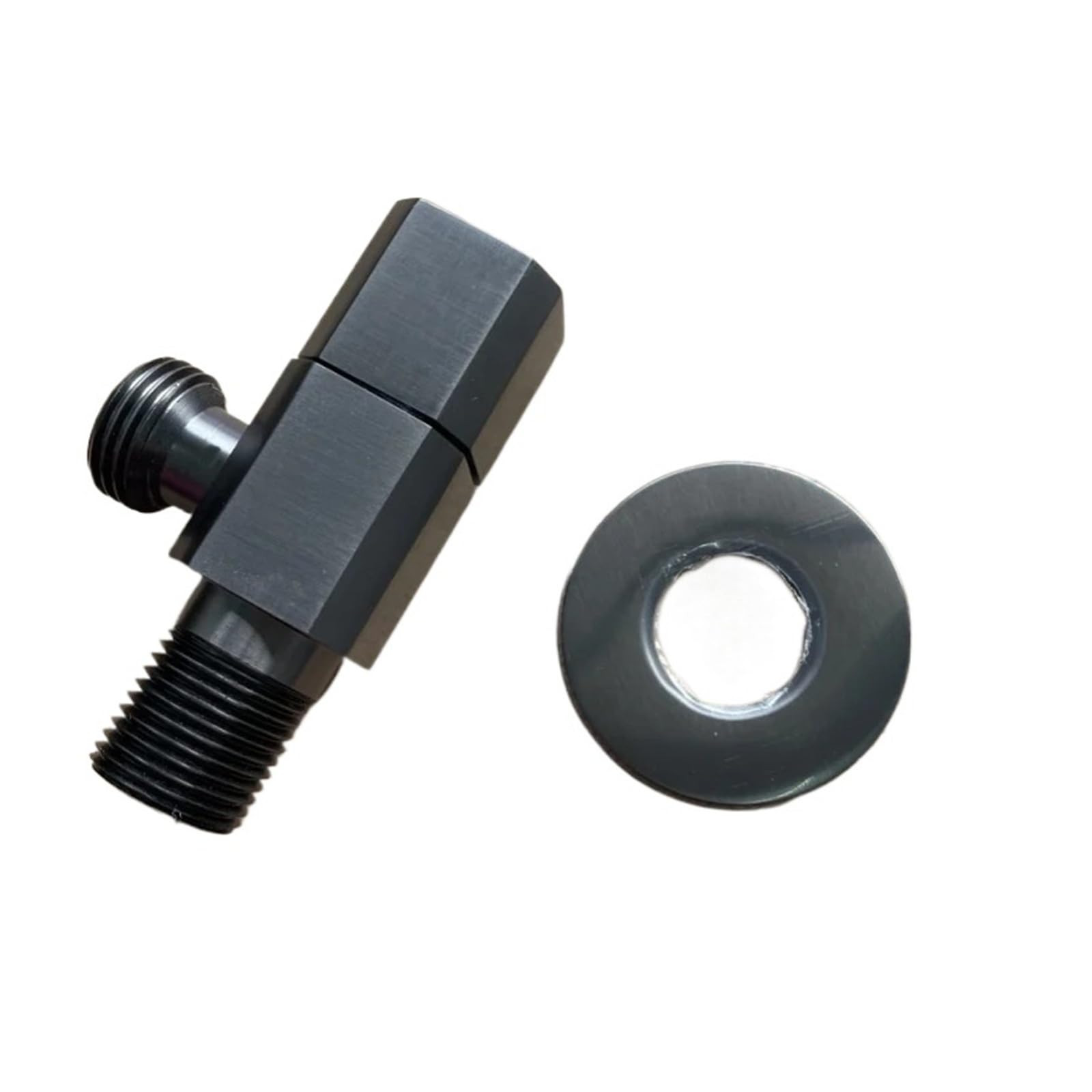 Bvhisehp Gun Gray Octagonal Thickened Brass Plated Angle Valve G1/2 Hot Cold Water Stop Valve For Toilet Kitchen Use(Gun Gray)