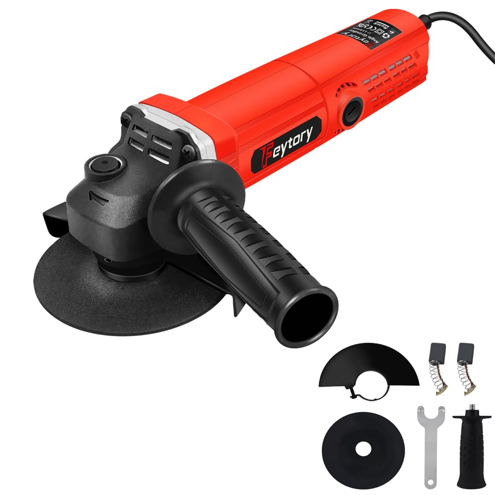 2000W Electric Angle Grinder 115 mm 4.5 inch Grinder Power Tool with Cutting Discs, Wheel Disc, 12000 RPM Corded Electric Angle Grinder for Tile Metal Grinding Polishing