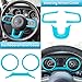 23PCS Full Set Interior Decoration Trim Kit for Jeep Wrangler JL JLU Gladiator JT 2018-2023 Steering Wheel Door Handle Air Conditioning Vent Cup Holder Reading Light Headlight Gear Cover (Light Blue)