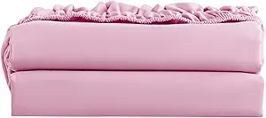 FreshCulture King Fitted Sheet Only 2 Pack - Hotel Quality Fitted Sheet King Size - Ultra Soft & Breathable - Brushed Microfiber - Deep Pocket - Cooling Fitted Sheets for King Size Bed (Dusty Pink)