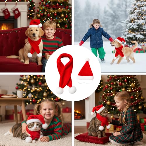 Disfraz Navideño para Perros 2 piezas Sombrero y Bufanda miniatura 7