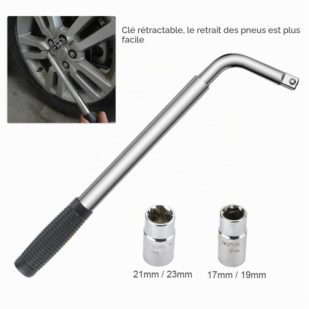Kit de cric de voiture 2 tonnes, poignée de vitesse, cliquet économe et clé à roue 2 douilles, outil de levage portable