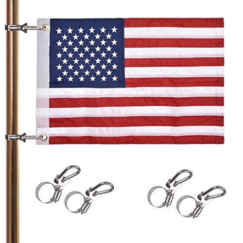 12''X18'' American Boat Flag With 4 Flag Pole Kits - Double Sided Embroidered Stars, Usa Marine Flag For Pontoon Boat Accessories, 2 Brass Grommets (12X18 Inch) #TOP1