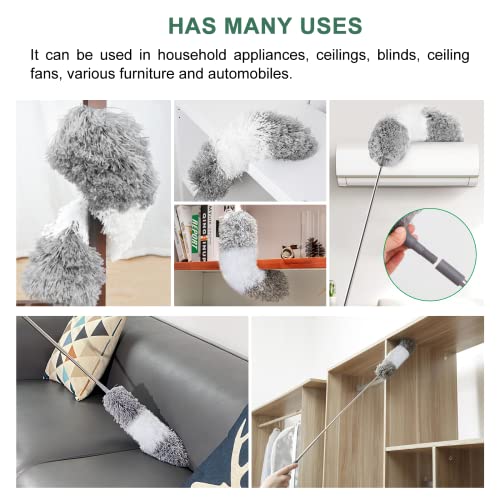 Image of SetSail Extra-Long Dusters with Extension Pole 100-inch for Cleaning Bendable Microfiber Head Washable Ceiling Fan Cleaner Duster for Corner