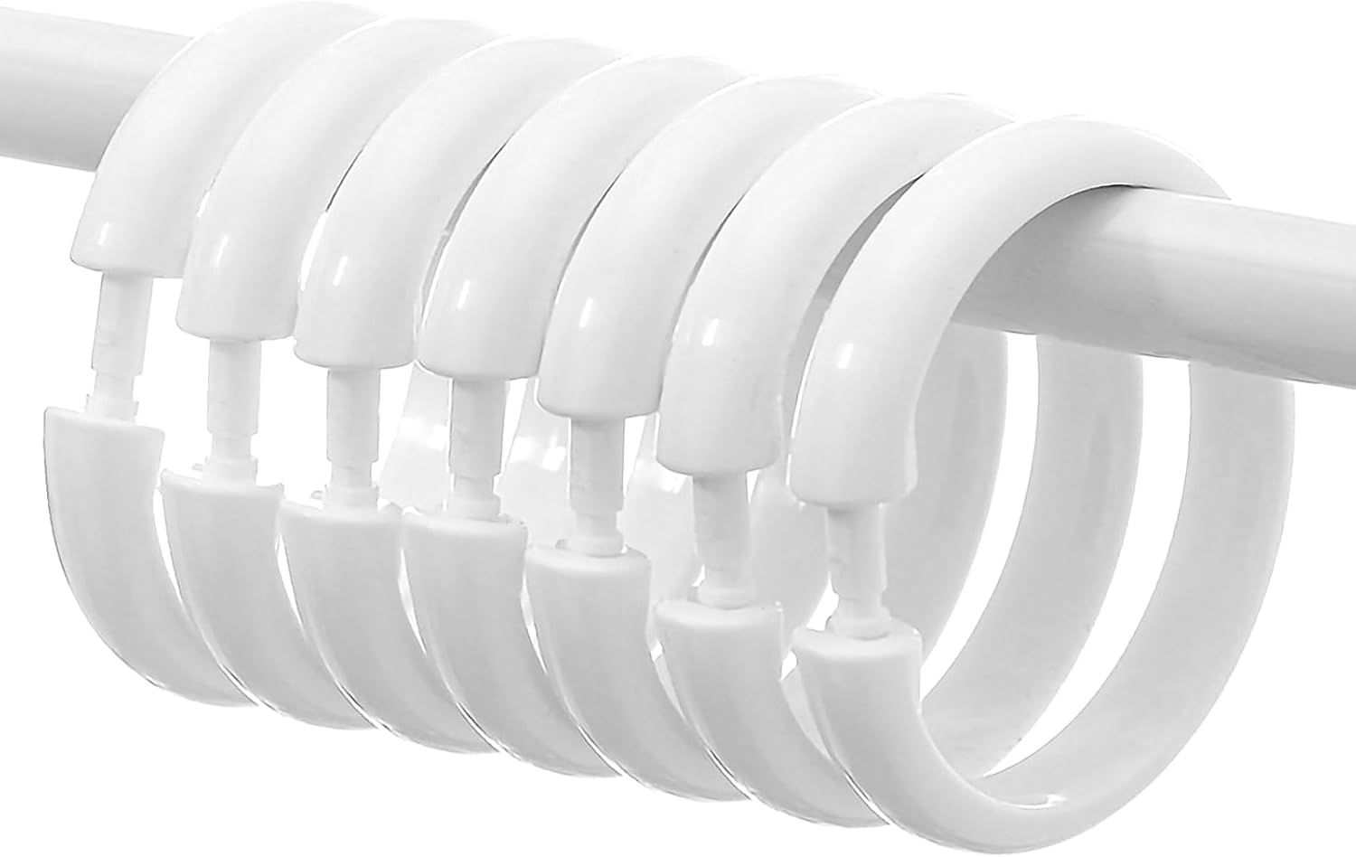 Amazon.com: 24 PCS White Plastic Shower Curtain Rings,Sturdy Easy Use Shower Curtain Hooks ...