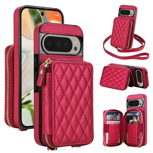 Housse Pixel 10 5G rouge motif grille pour organiser vos sorties urbaines