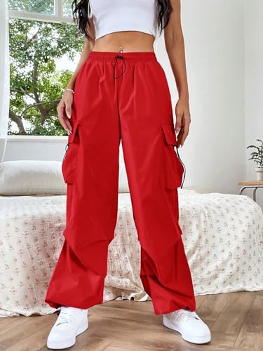 SHENHE Women's Baggy Loose Cargo Pants Drawstring Waist Joggers Long Trousers3