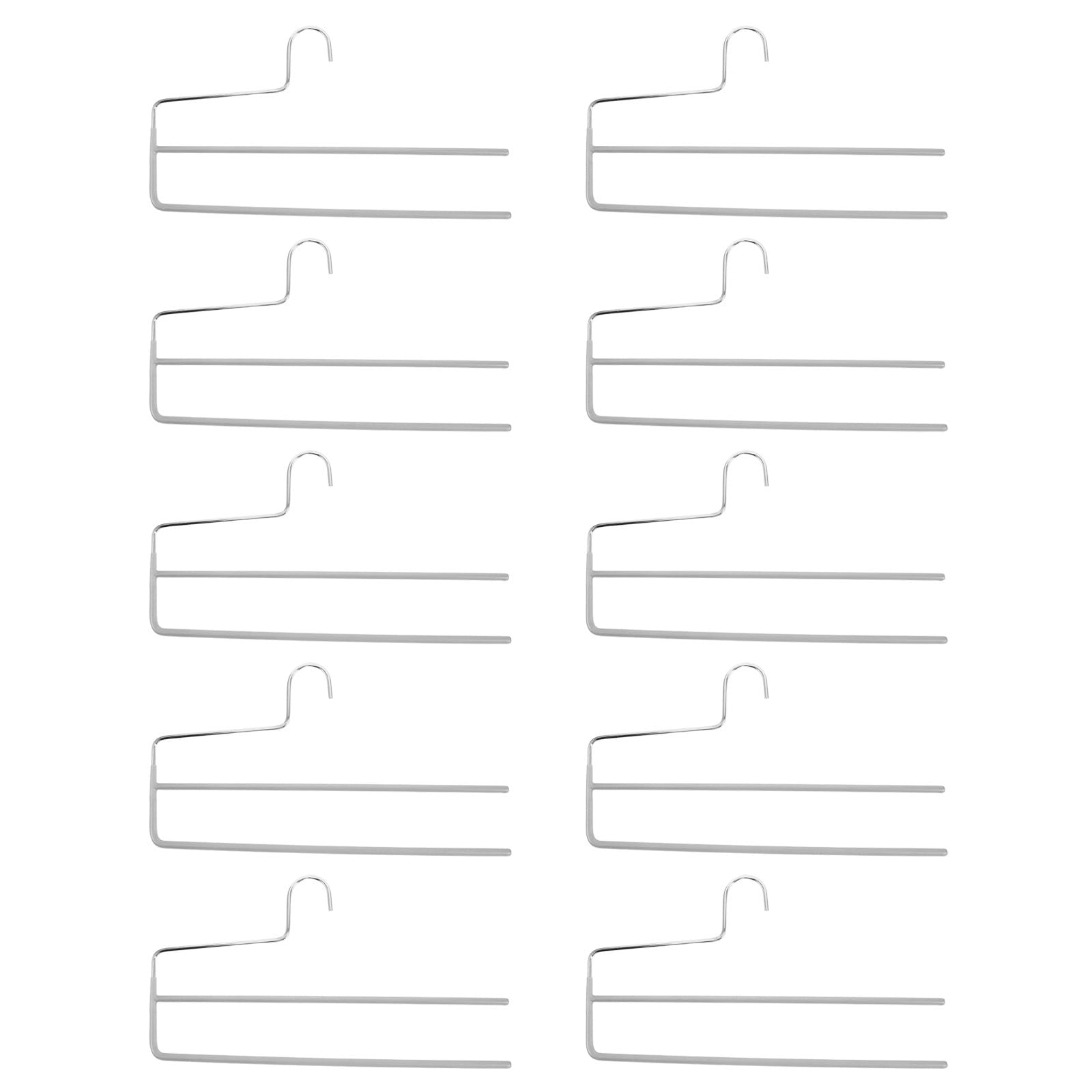 OUNONA 5 Perchas para Pantalones de Doble Barra, Abiertas y de 2 Niveles