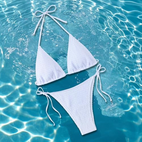 Maillot de bain deux pièces avec cordon réglable et tissu polyester résistant - 6