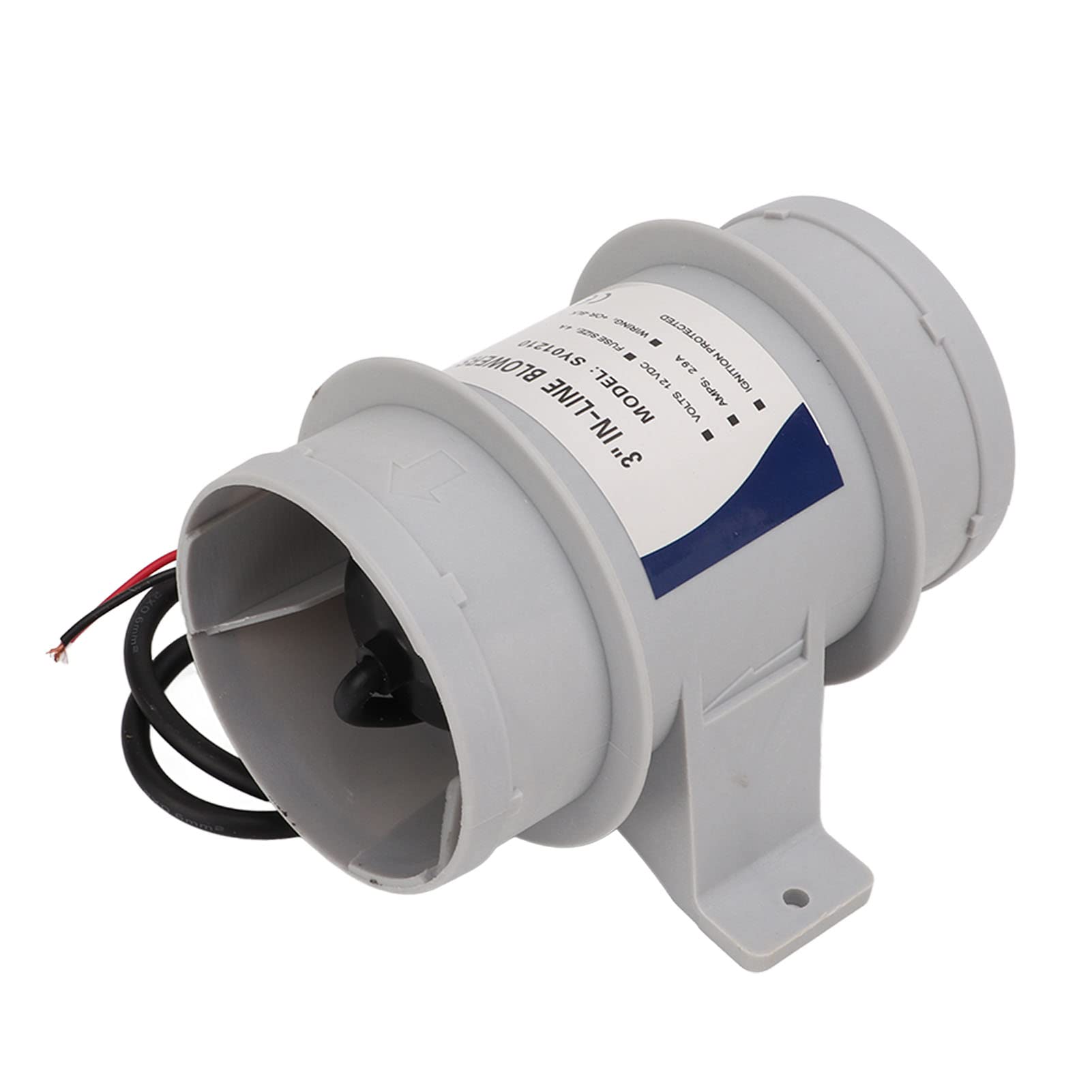 Soffiatore in linea silenzioso da 3 pollici 12V per barche Yachts-Soffiatore d'aria di sentina marina per la circolazione dell'aria, portata elevata e design compatto, sistema di ventilazione della sa