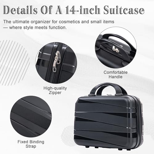 Image of Hardside 4 Luggage Set, Lightweight Wave Suitcase with Spinner Wheels