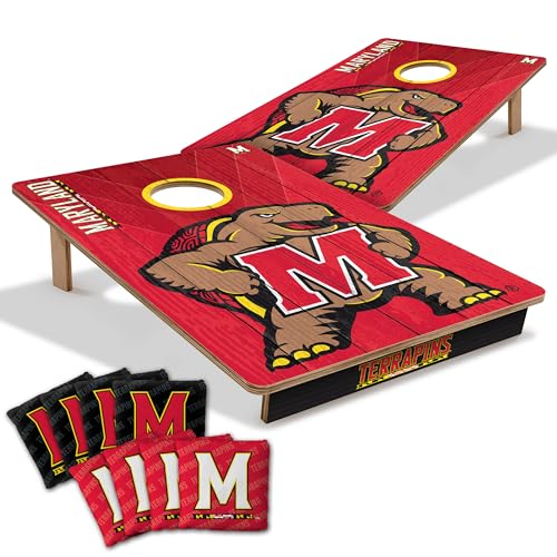 YouTheFan NCAA Maryland Terrapins 2 x 3 Wood Cornhole Game with Logo Bags