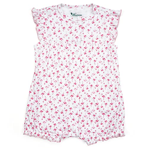 Minicoco Infant Baby Boys Girls Short Sleeve Rompers, One-Piece Cotton Summer Jumpsuit Coverall For Toddler (Graceful Gril, 9-12 Months) #TOP4
