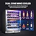Krcassin 24 Inch Wine Cooler Refrigerator, 46 Bottle Built-in Freestanding