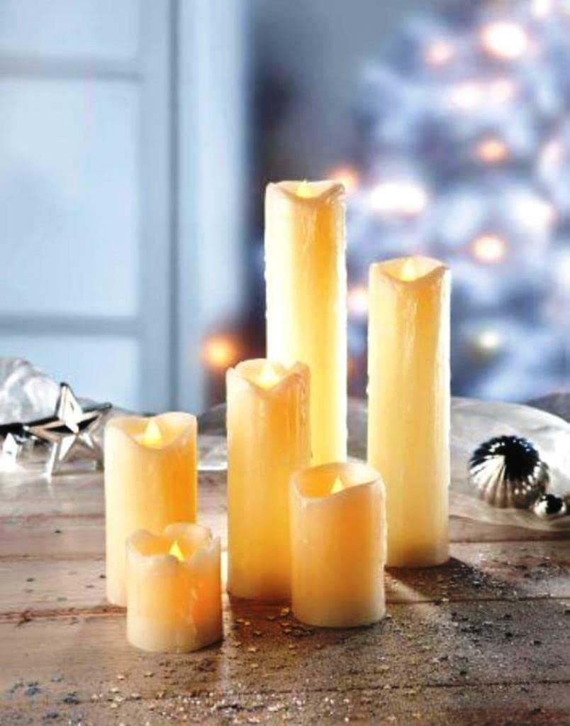 Legend LED Flickering/Wick/Skinny/Votive Tea Candles with CR2032 Batteries (6 X Skinny Candles with 3 X CR2302 Batteries)