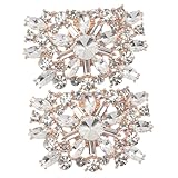 [CONGARTENO] 2個 異形ガラス水晶シューズアクセサリー 結婚式パーティー用ラインストーン装飾靴クリップ 優雅で取り付け簡単な靴飾り