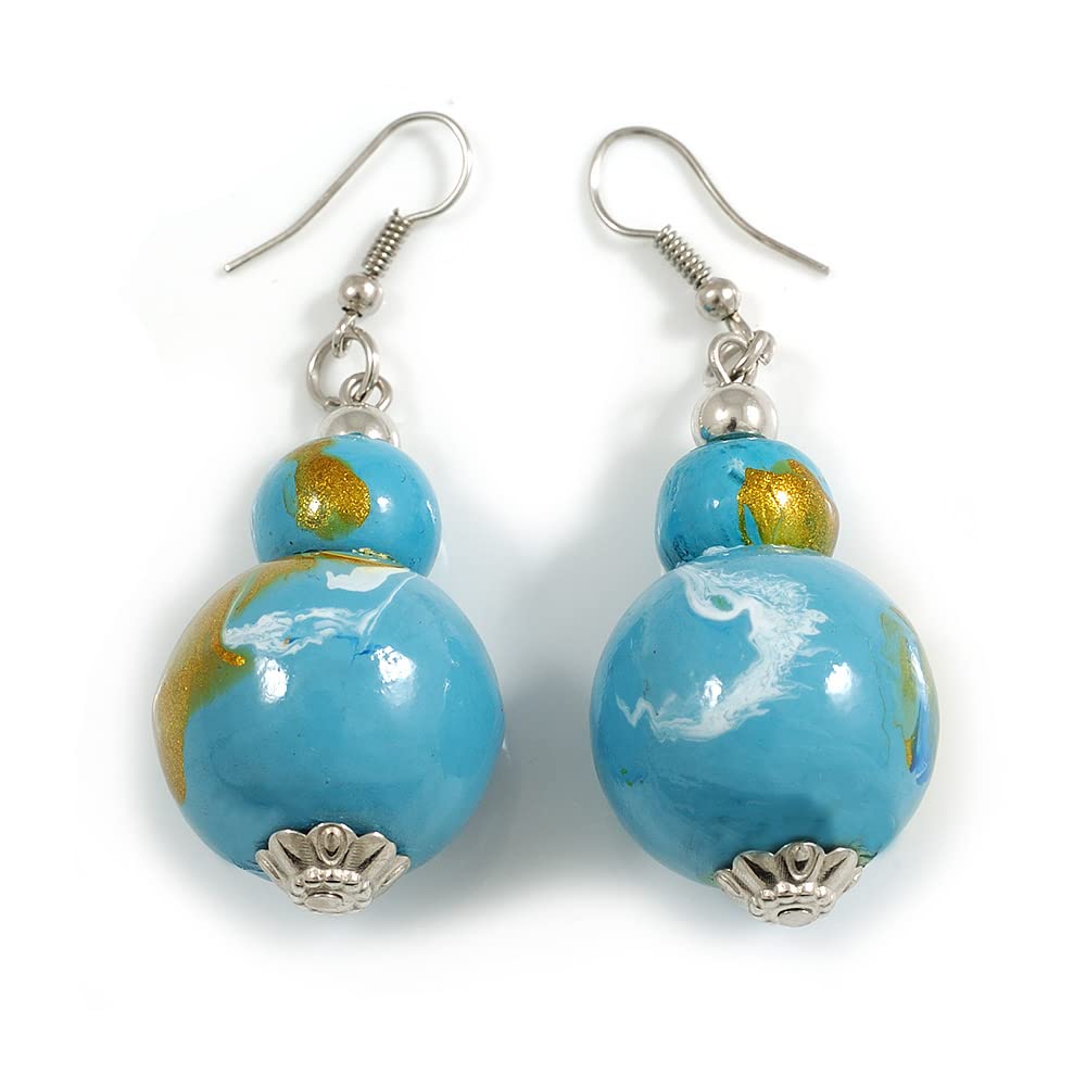 Orecchini con perle in legno - Gioielli - Orecchini - di World of