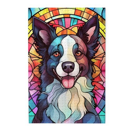 Border Collie Wooden Puzzle 1000 Pieces