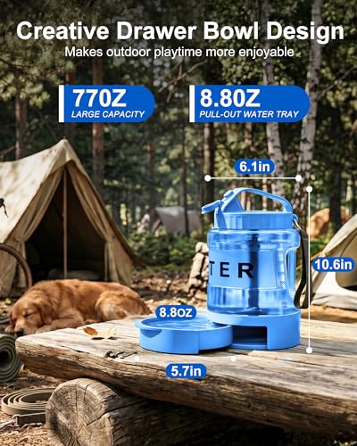Gourde eau pour chien voyage grand format distributeur bleu camping - 4