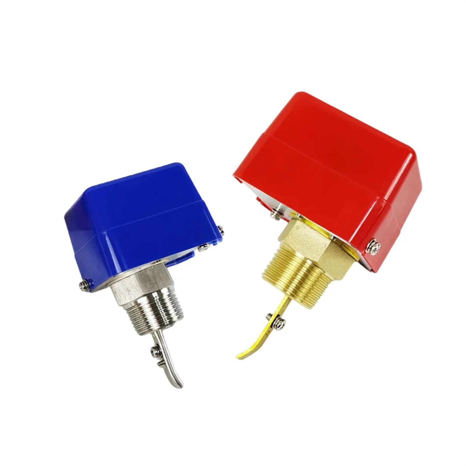 COKYIS HFS-15 HFS-20 HFS-25 1 Pulgada 1/2 3/4 Interruptor de Flujo de Agua de Paleta automática Sensor de válvula controladora de líquido 12V a AC220V(Blue)