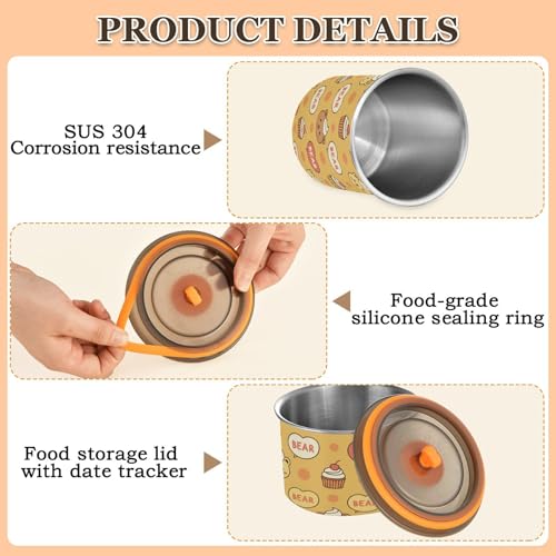 Contenedor Hermético para Café de Acero Inoxidable 900ml miniatura 4