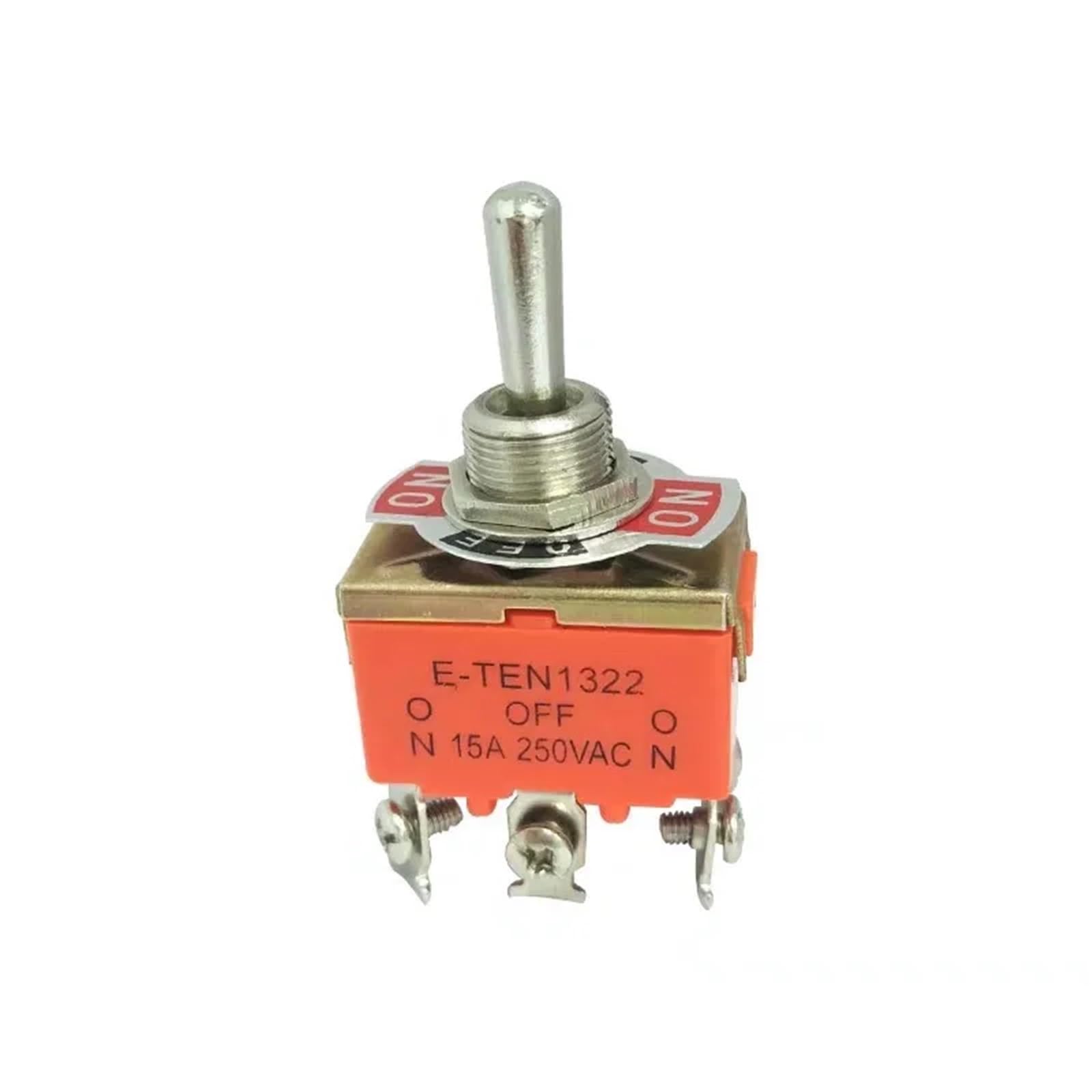 Interrupteur orange E-TEN1322 triple position à levier métallique résistant 15A 250V CA