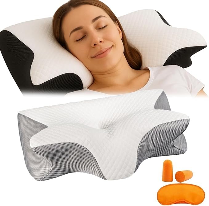 2026 Upgrade Pillow, Hospitality Collection, Hotel Edition Pillows, Cervica Sleep For Snoring, Neck Pain Relief(Grey)