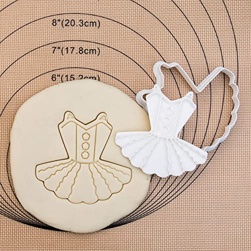 Flycalf Dress Cookie Cutters With Plunger Stamps Holiday Slip Shapes Eco-Friendly Pla Baking Accessories Cutter Molds Gifts Decorative Party 3.5" Kitchen Cake Supplies #TOP1