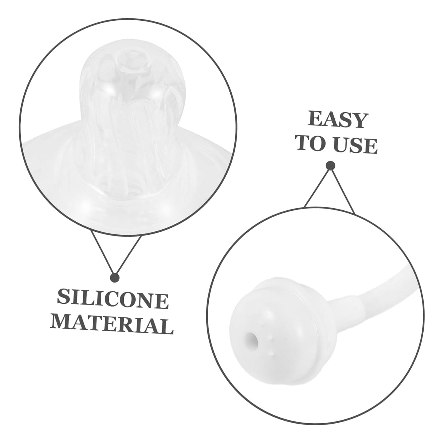 Garneck 3Pcs Silicone Nipples with Weighted-Ball Straw Sippy Spout Nipples for Easy Feeding for Newborns and Teething Wide-Mouth Design