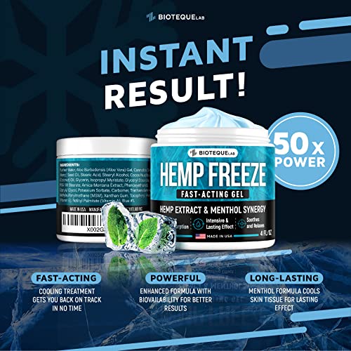 Hemp Cream 4 fl oz - Made in USA - Natural Hemp Extract Cream - for Discomfort in Knees, Joints and Lower Back - Hemp Oil Extract Cream with Arnica, MSM & Menthol - Image 3